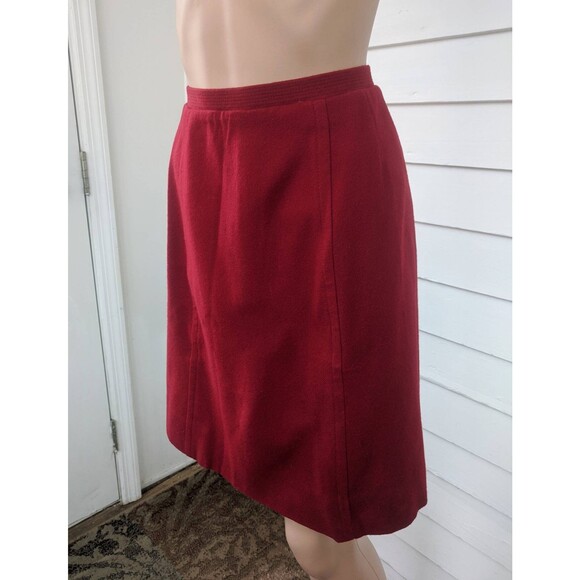 60s Dark Red Skirt 24 Waist XS Vintage Brentshire - Picture 2 of 4